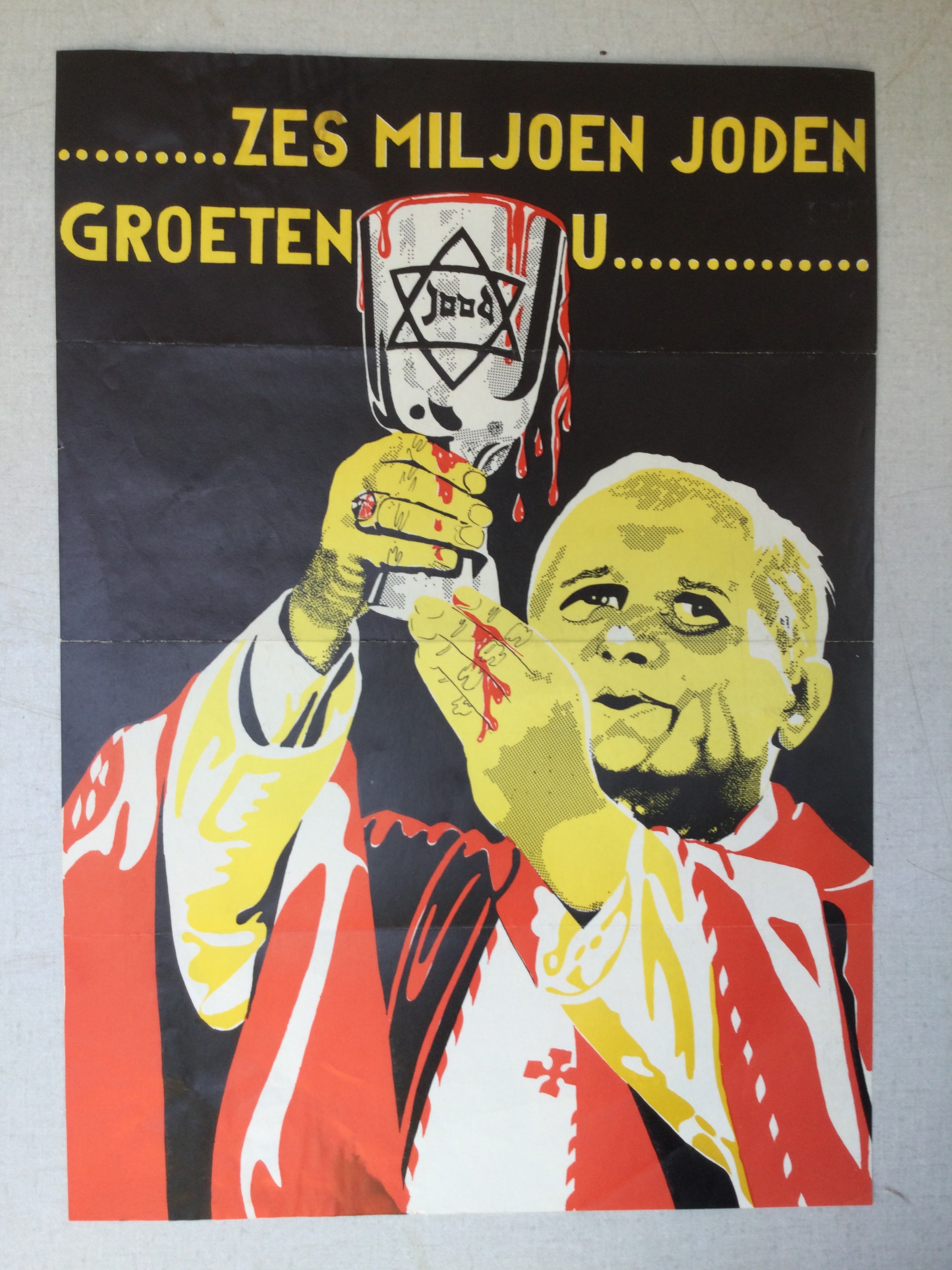 "Zes miljoen joden groeten u" "Zes miljoen joden groeten u"